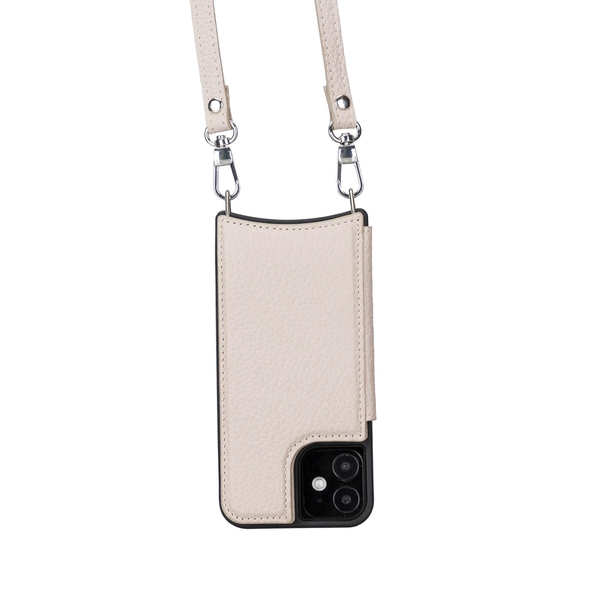 Saff iPhone 12 Pro Max Leather Case with Shoulder Strap