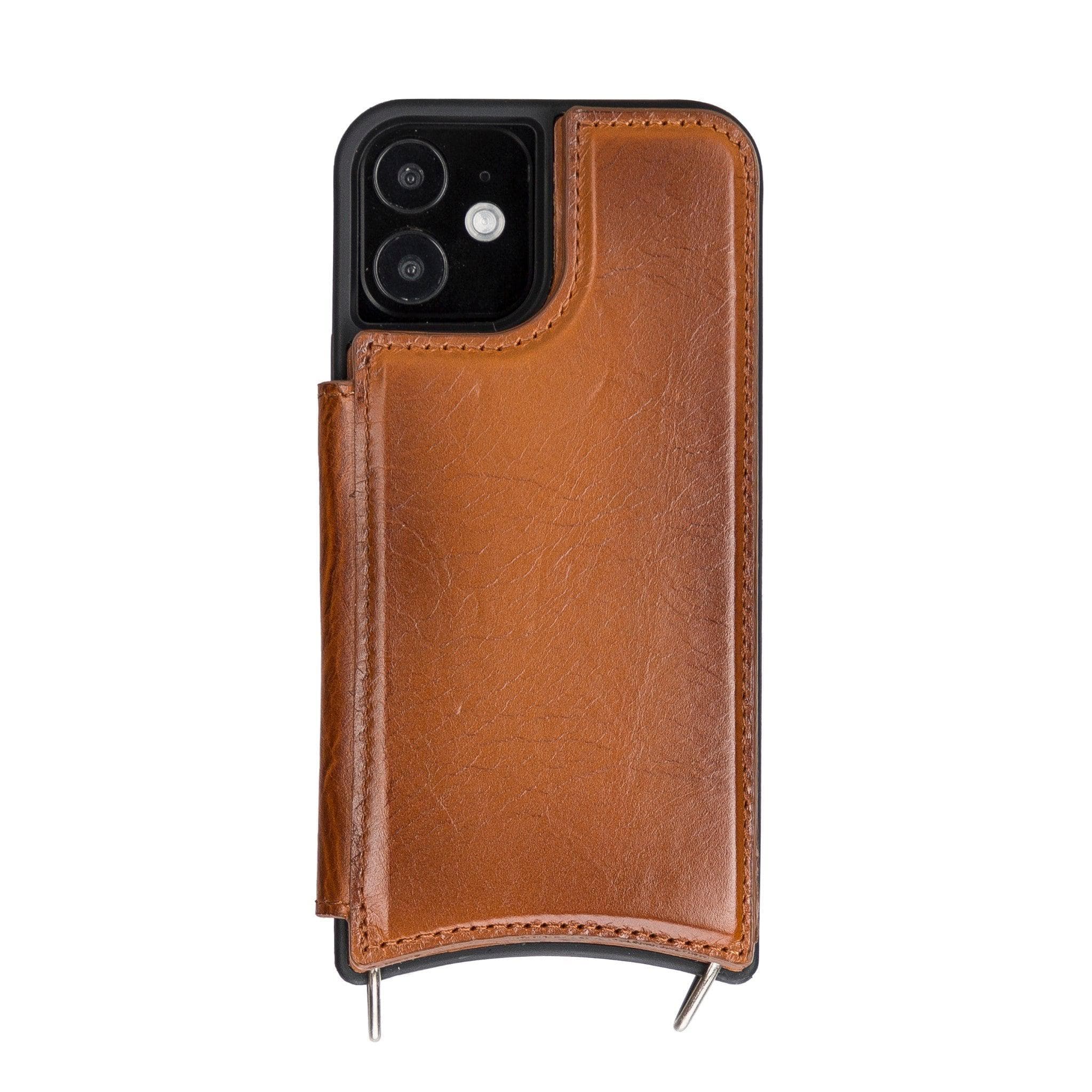 Saff iPhone 12 Pro Max Leather Case with Shoulder Strap