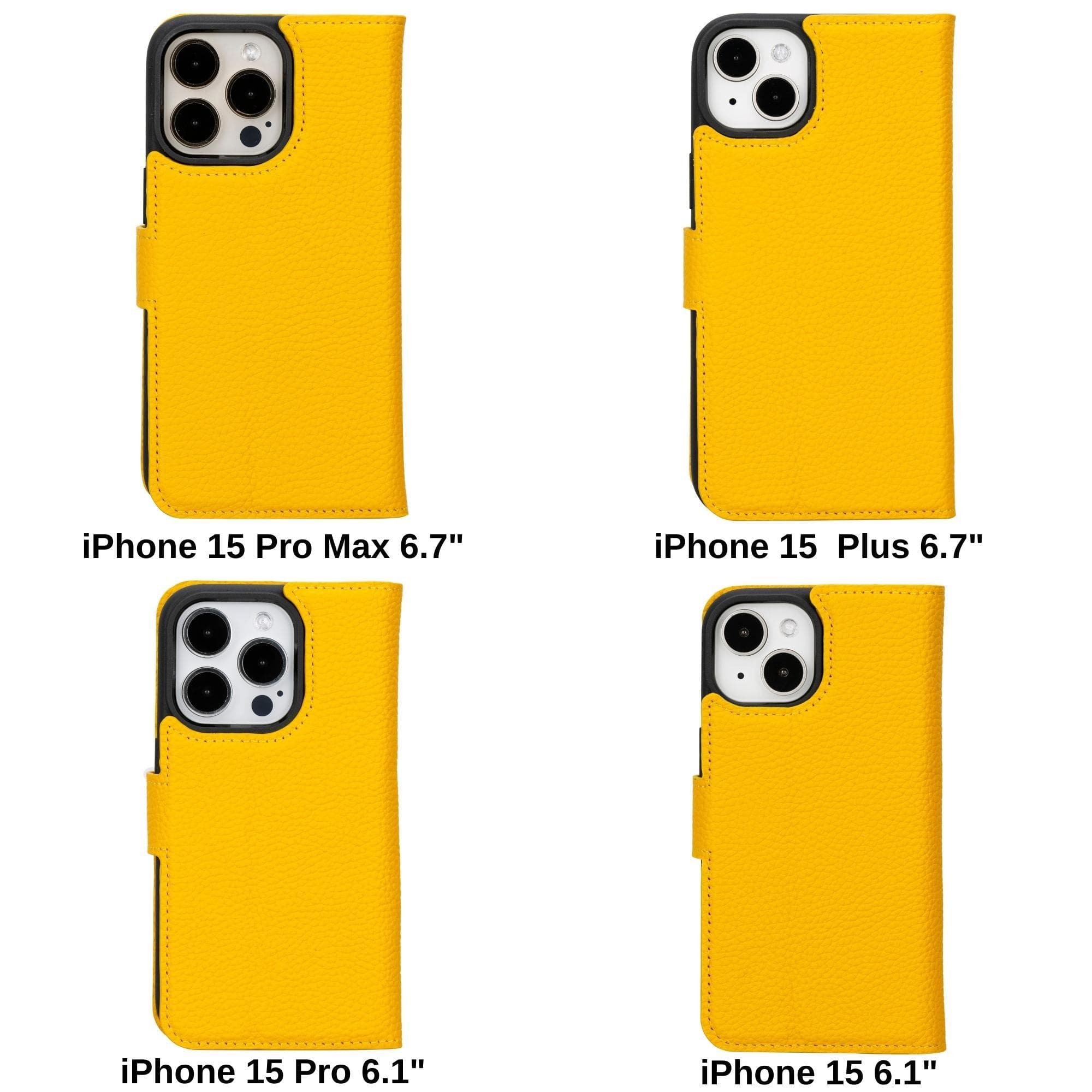 Magnem iPhone 15 Pro Genuine Leather Magic Detachable Wallet Case