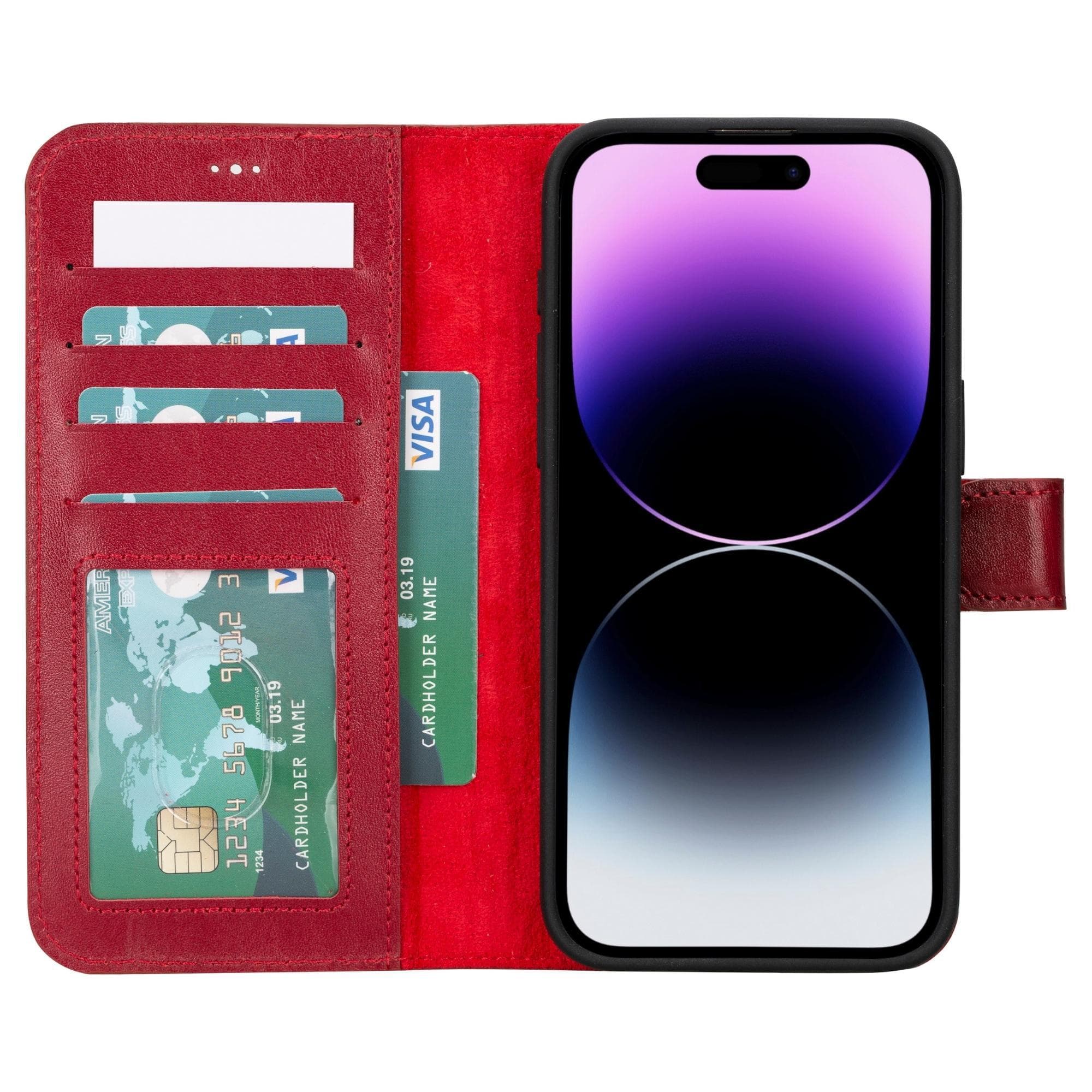 Étui portefeuille amovible en cuir Magic pour iPhone 15 Plus