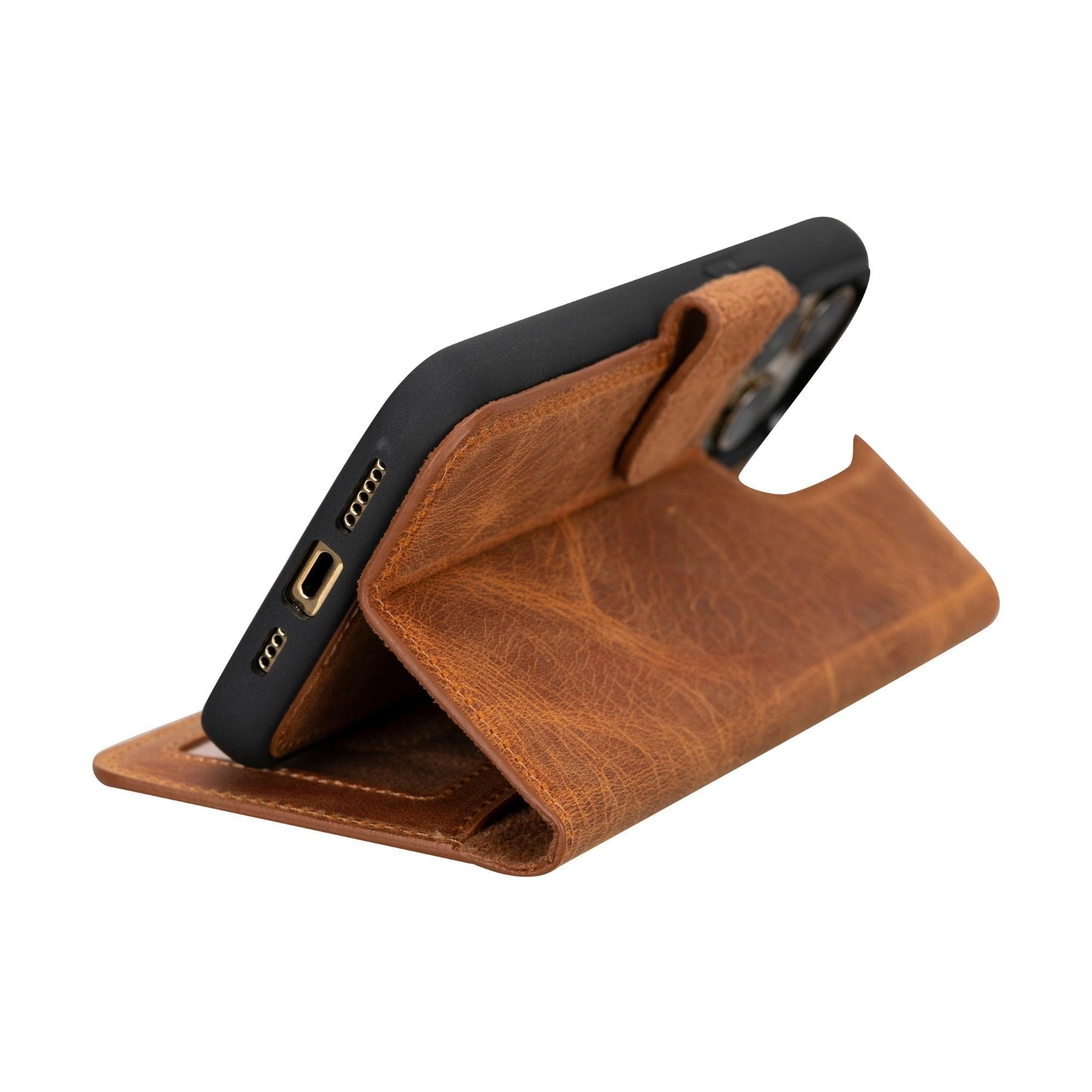 Magnem iPhone 15 Pro Genuine Leather Magic Detachable Wallet Case