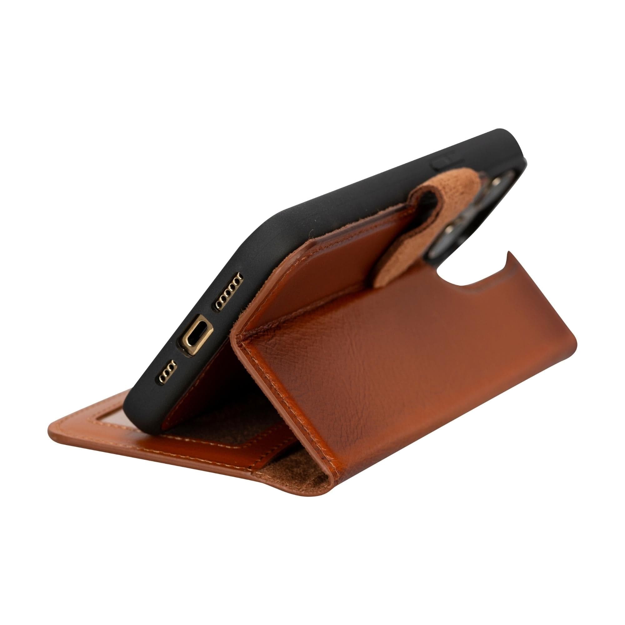 Magnem iPhone 15 Pro Genuine Leather Magic Detachable Wallet Case