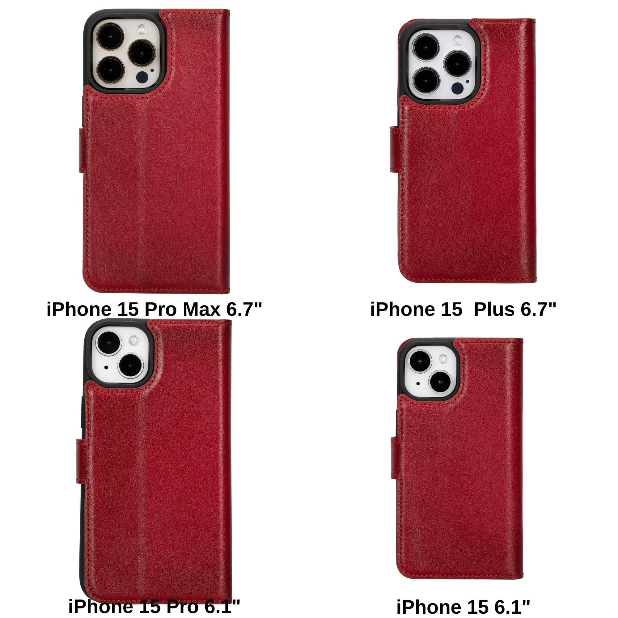 Étui portefeuille amovible en cuir Magic pour iPhone 15 Plus