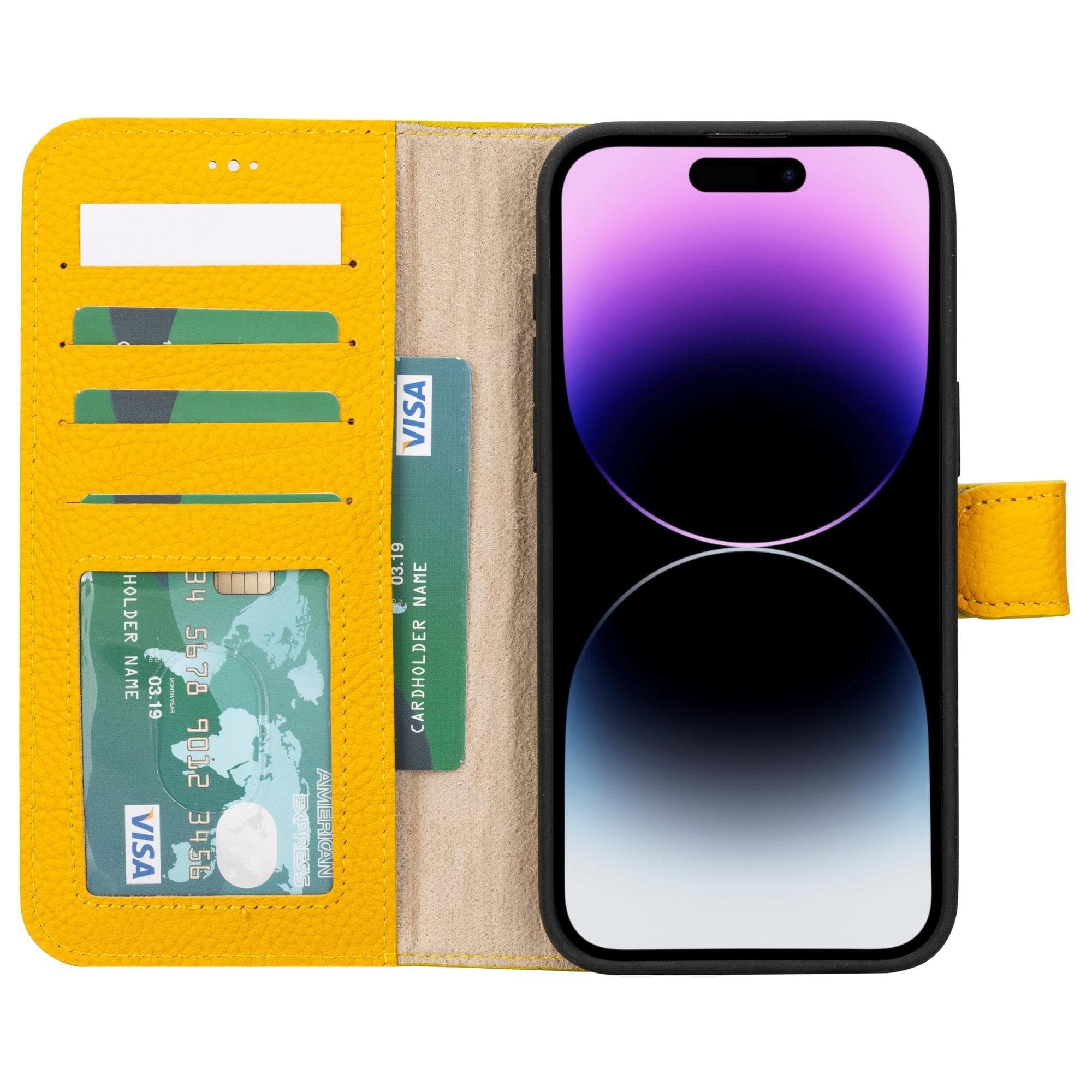 Étui portefeuille amovible en cuir Magic pour iPhone 15 Plus