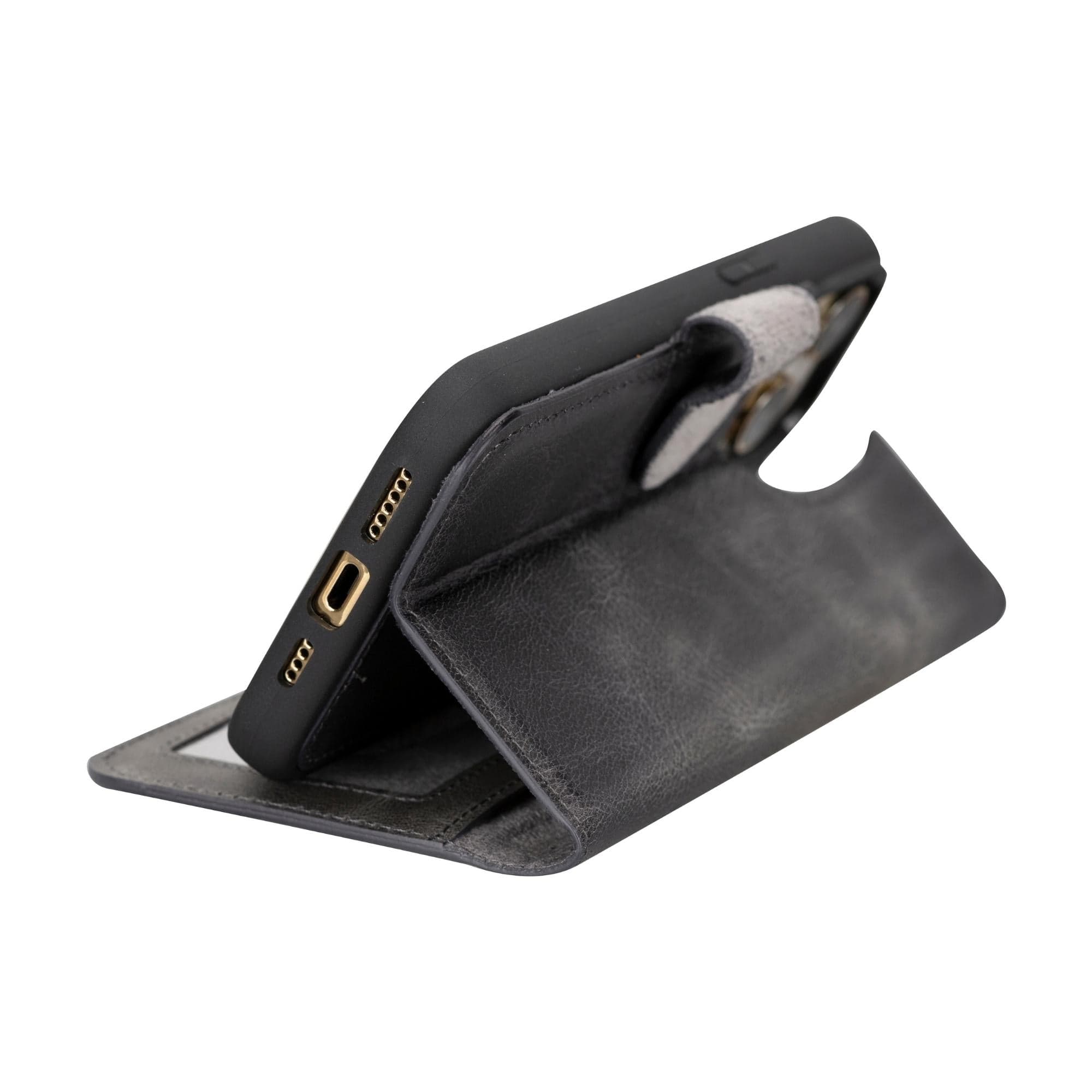 Magnem iPhone 15 Pro Genuine Leather Magic Detachable Wallet Case