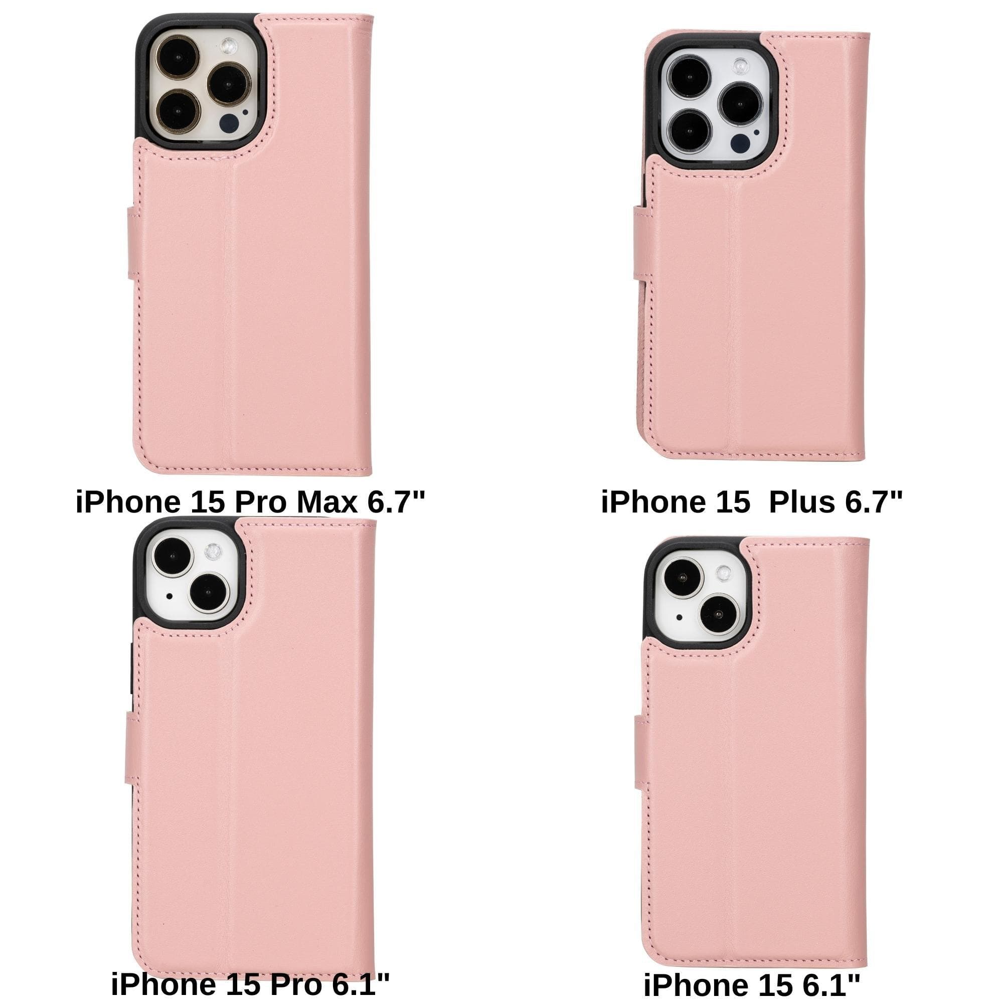 Magic iPhone 15 (6.1") Detachable Leather Wallet Case