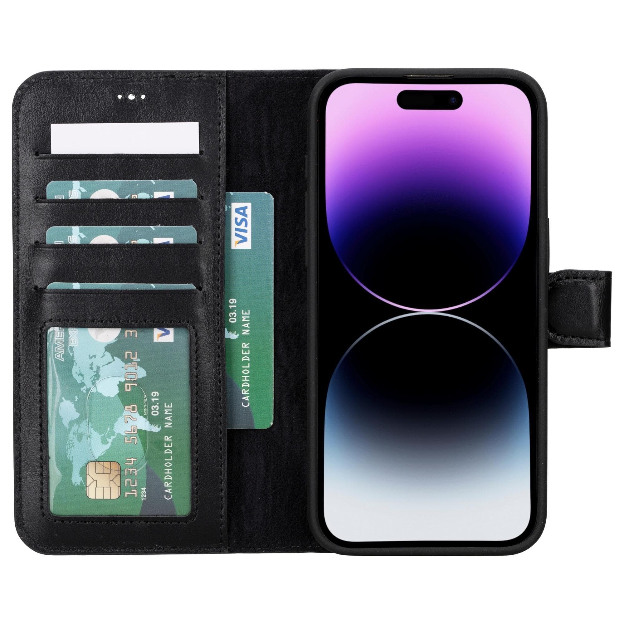 Magnem iPhone 15 Pro Genuine Leather Magic Detachable Wallet Case