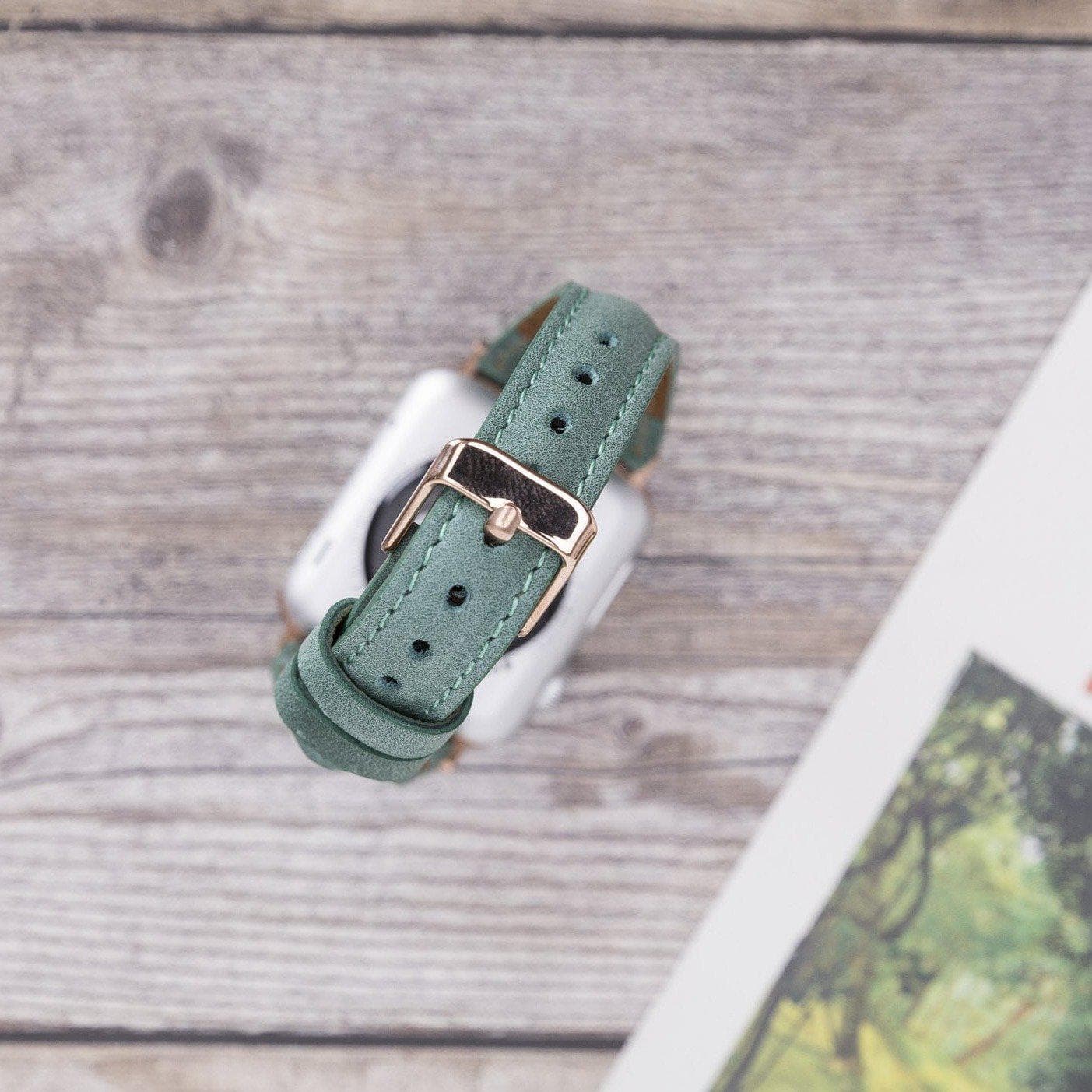 Mint Slim Genuine Leather Apple Watch Band