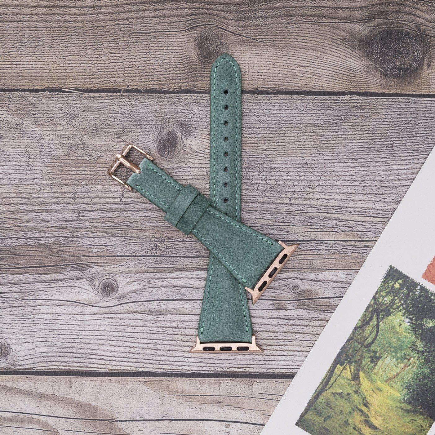 Mint Slim Genuine Leather Apple Watch Band