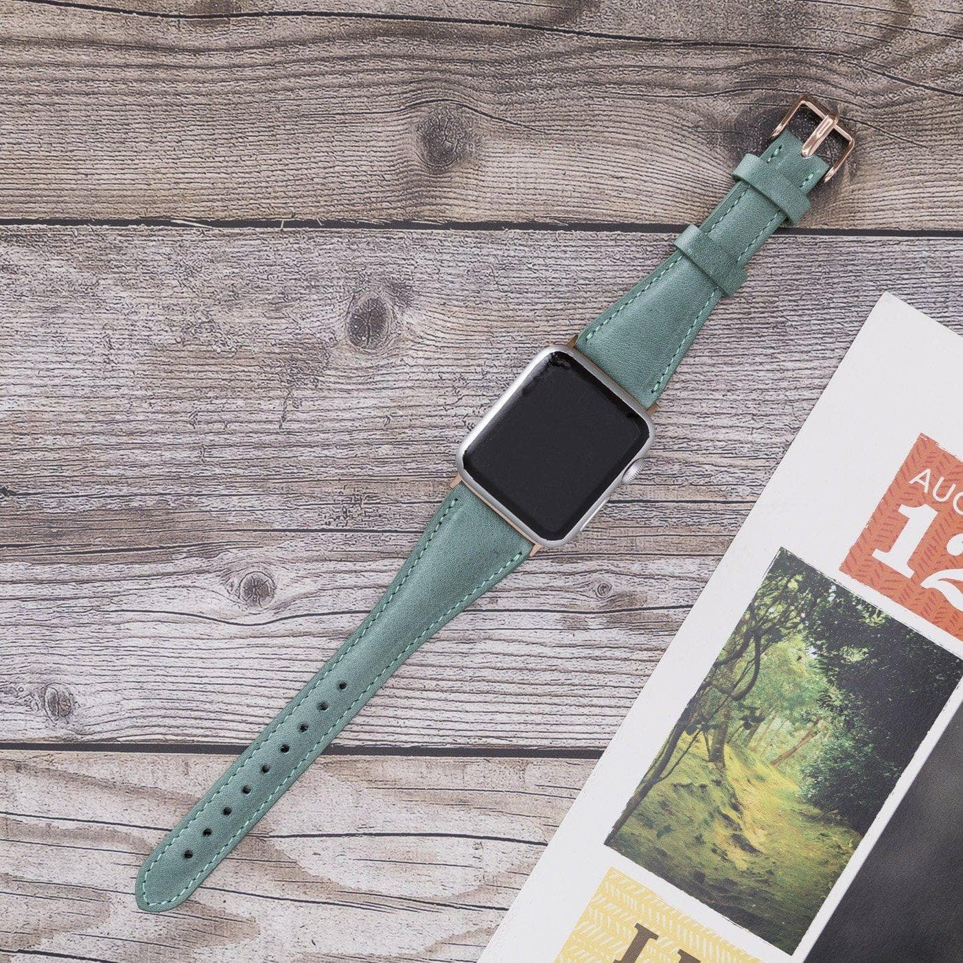 Mint Slim Genuine Leather Apple Watch Band