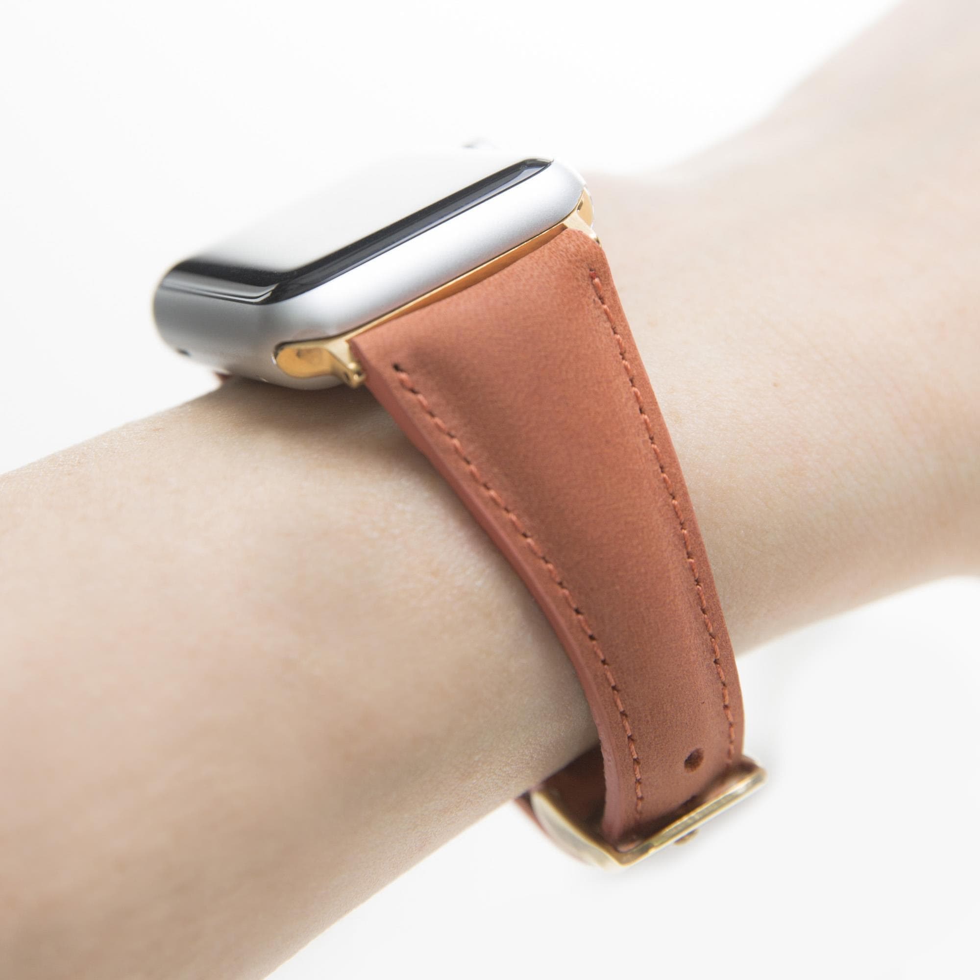 Mint Slim Genuine Leather Apple Watch Band
