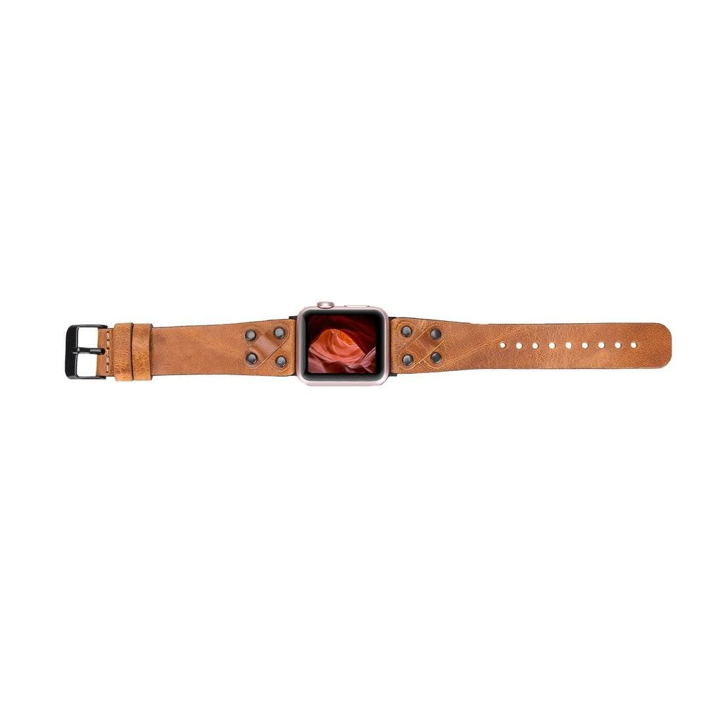 Cross Leather Apple Watch Band with Trok