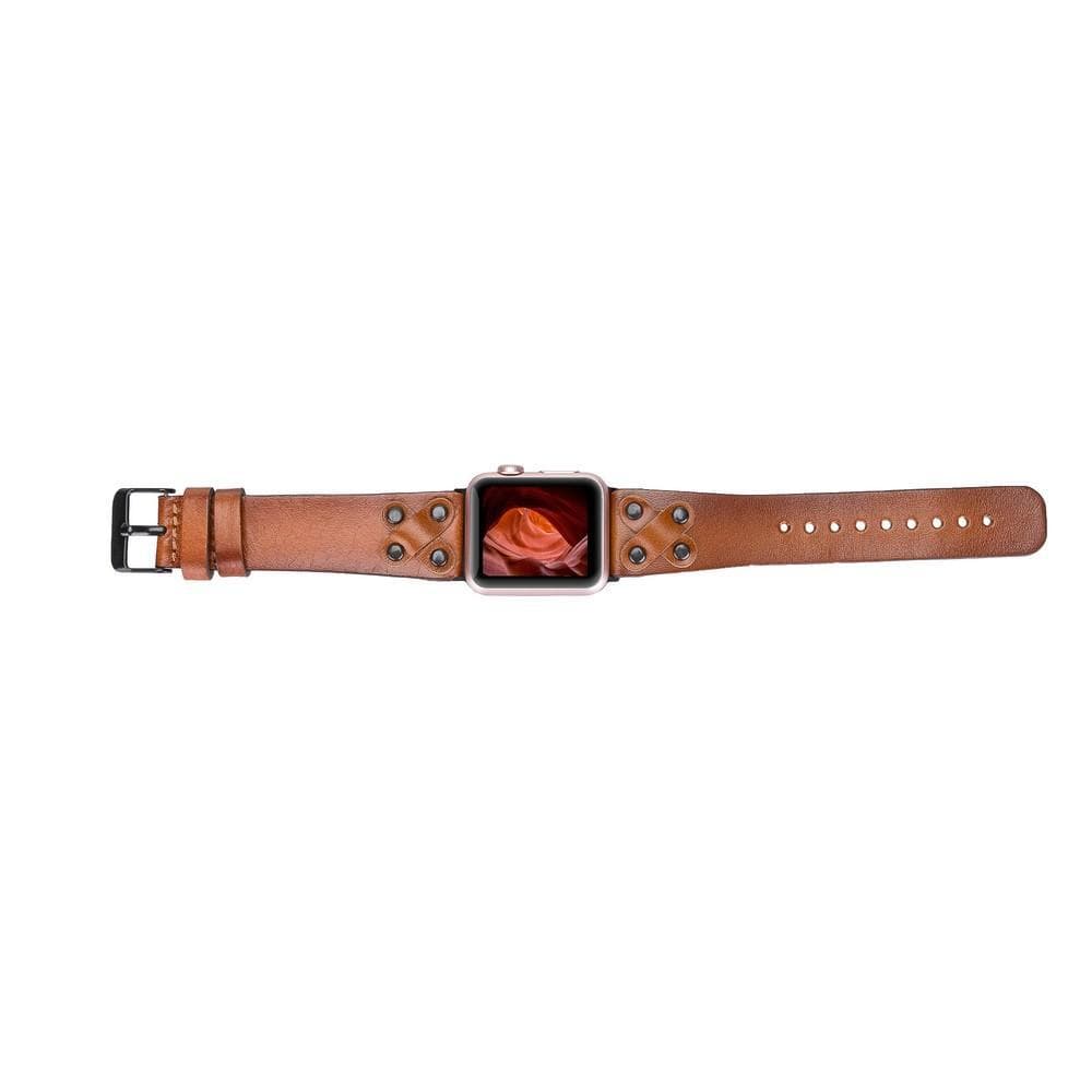 Cross Leather Apple Watch Band with Trok