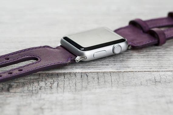 Bracelet de montre Apple Watch en cuir à double manchette