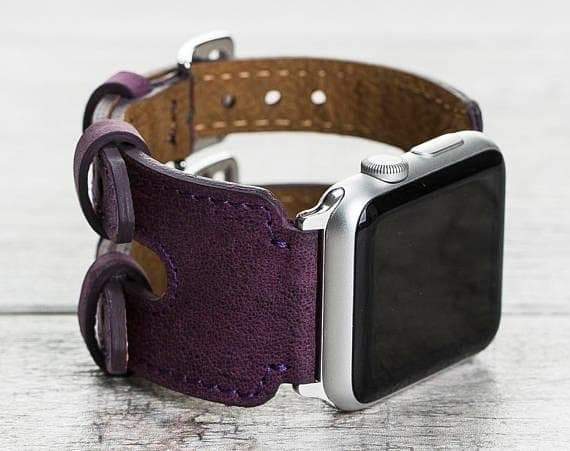 Bracelet de montre Apple Watch en cuir à double manchette
