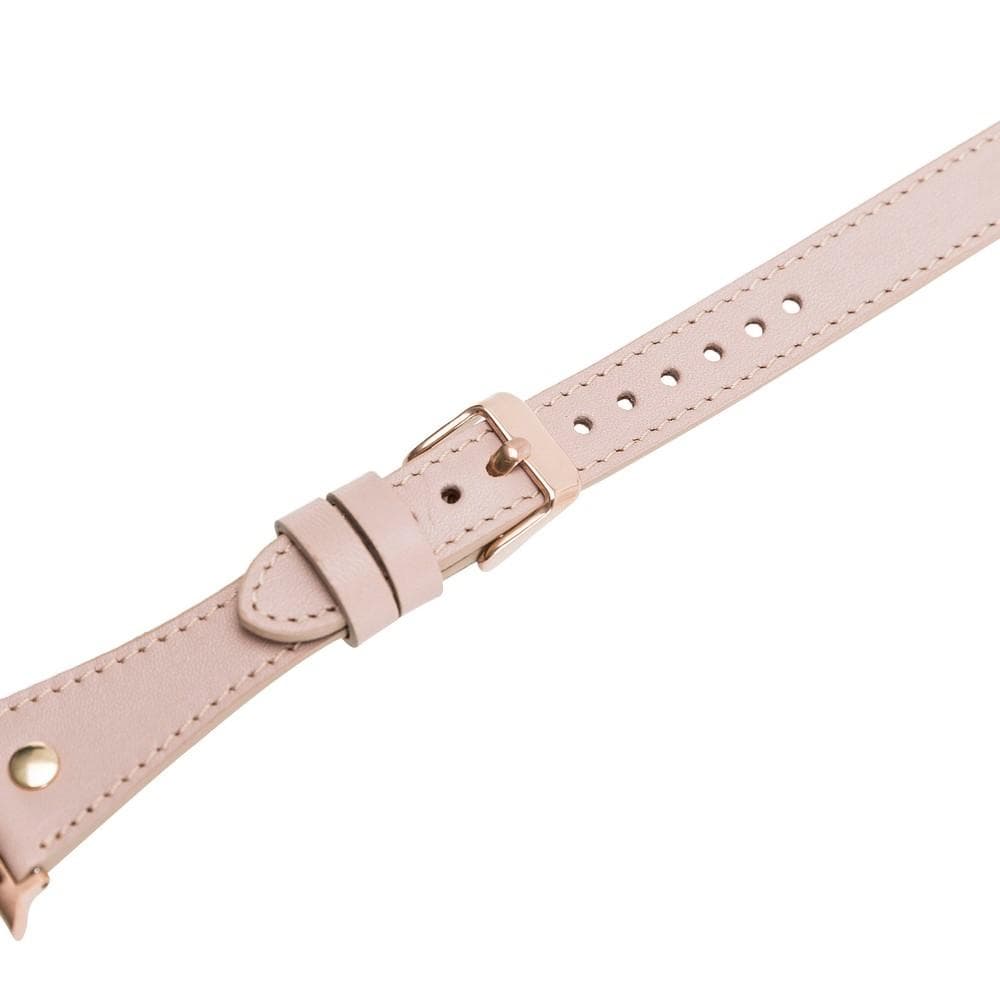 Hector Double Tour Leather Apple Watch Band with Gold Trok