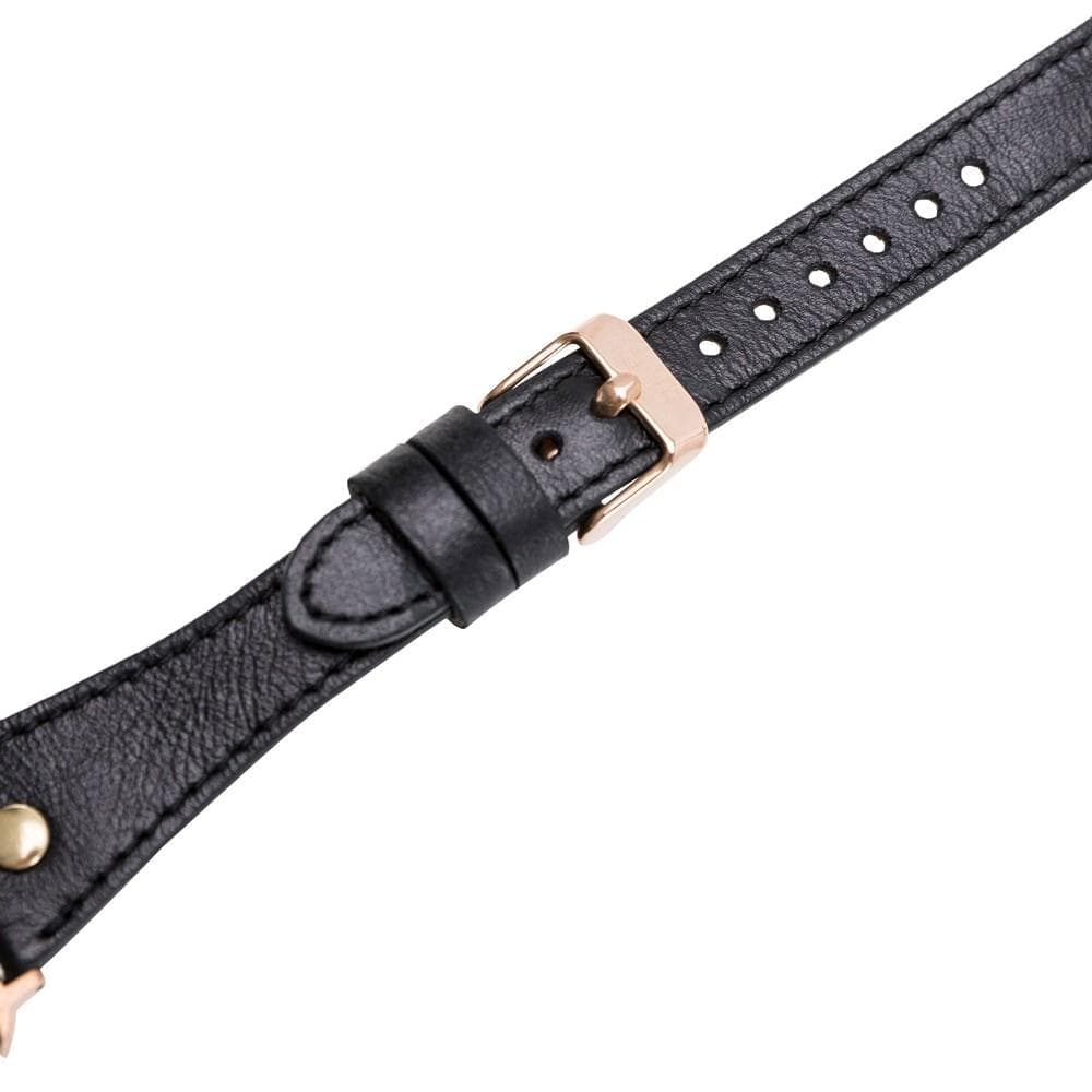 Hector Double Tour Leather Apple Watch Band with Gold Trok