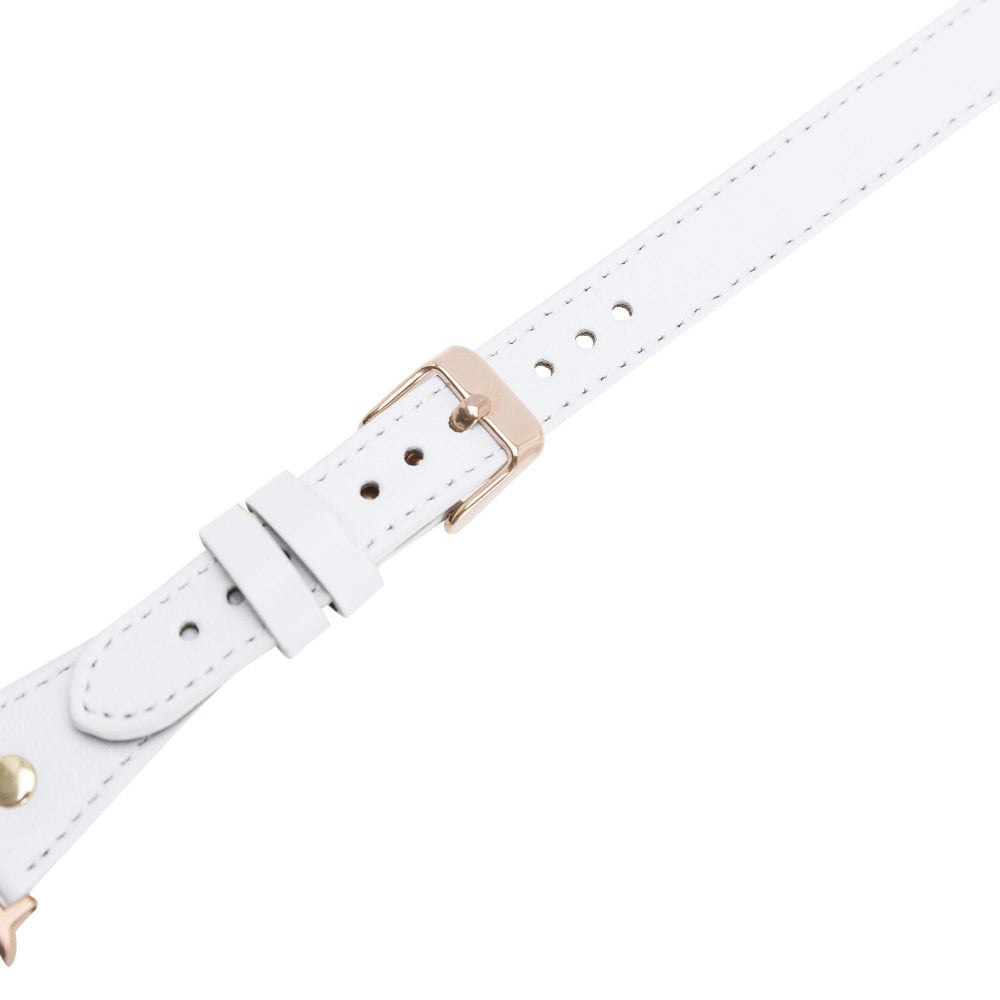 Hector Double Tour Leather Apple Watch Band with Gold Trok