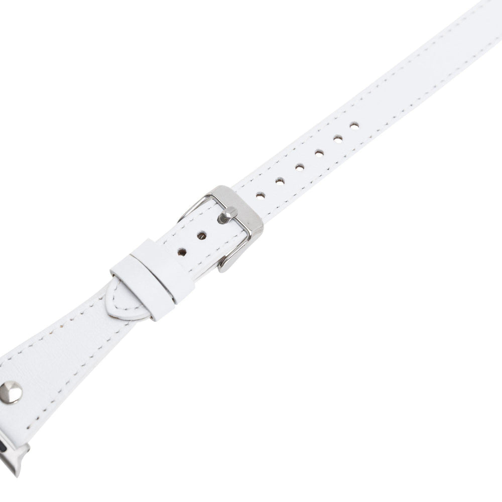 Hector Double Tour Leather Apple Watch Band with Silver Trok