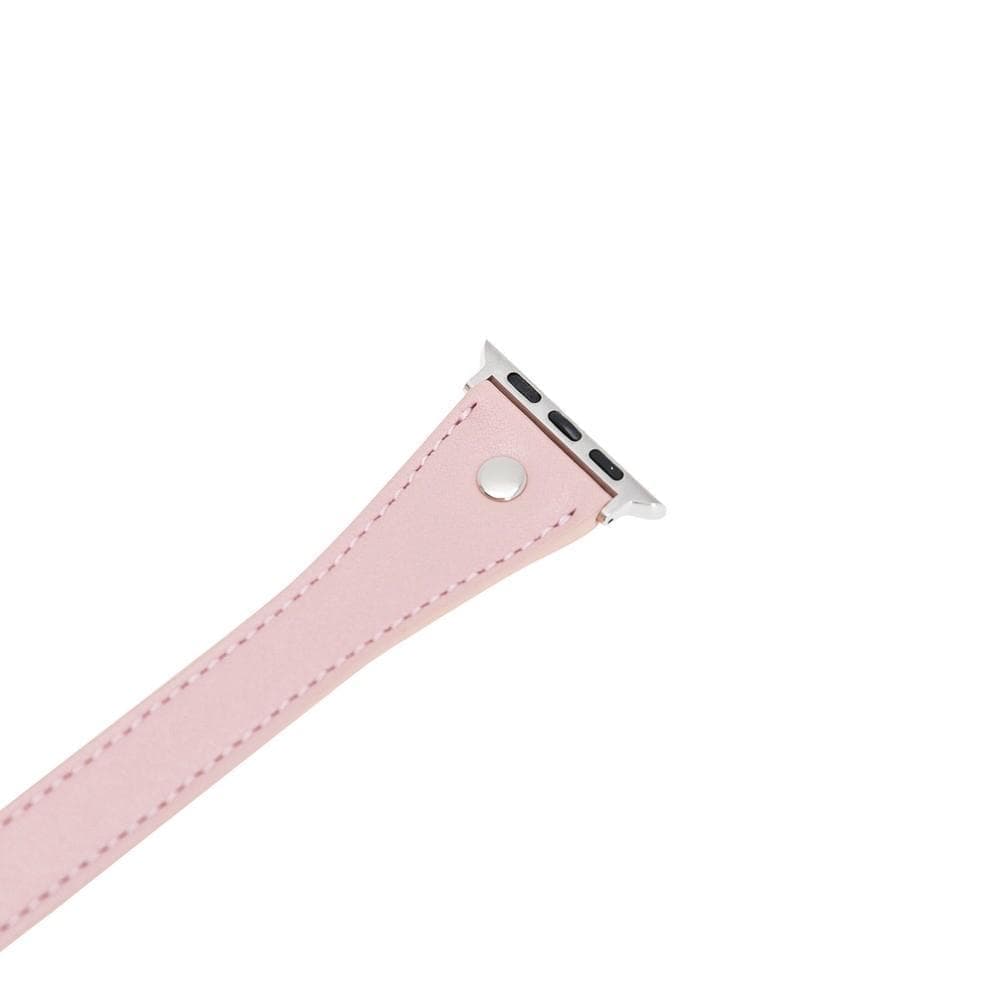 Hector Double Tour Leather Apple Watch Band with Silver Trok