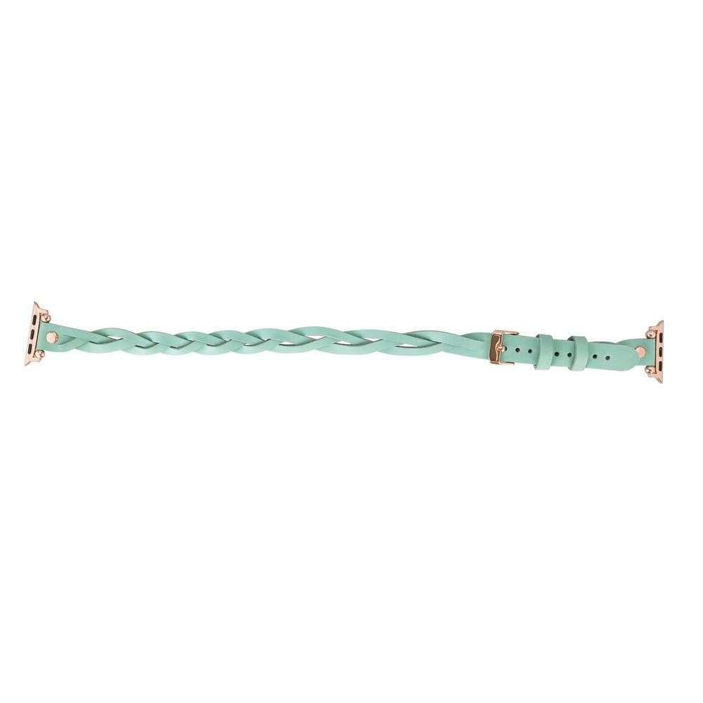 Bracelet double tour en cuir Peggy Ferro pour Apple Watch avec motif Trok or rose