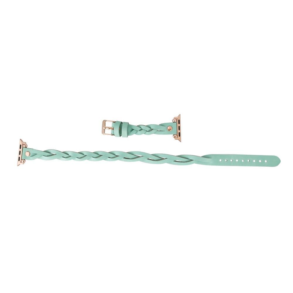 Bracelet double tour en cuir Peggy Ferro pour Apple Watch avec motif Trok or rose