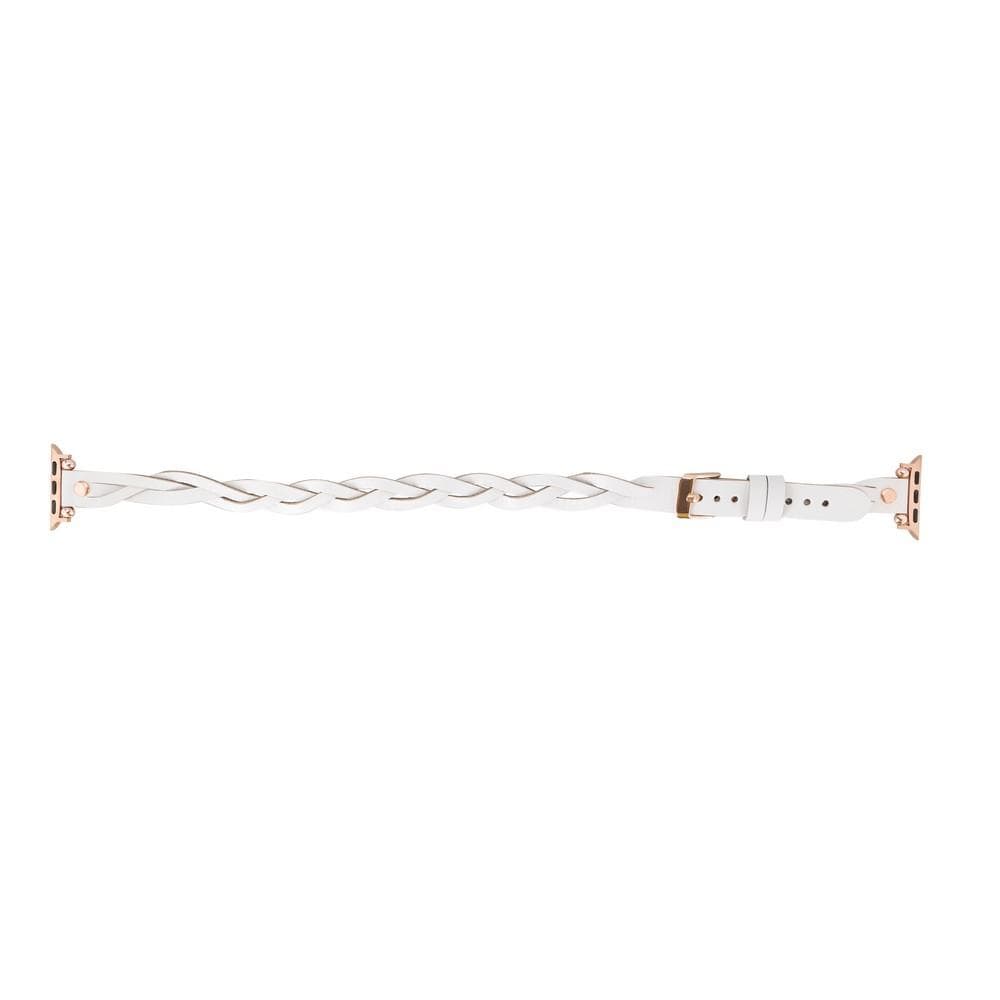Bracelet double tour en cuir Peggy Ferro pour Apple Watch avec motif Trok or rose