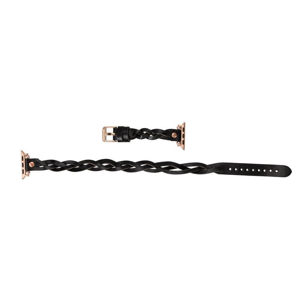 Bracelet double tour en cuir Peggy Ferro pour Apple Watch avec motif Trok or rose