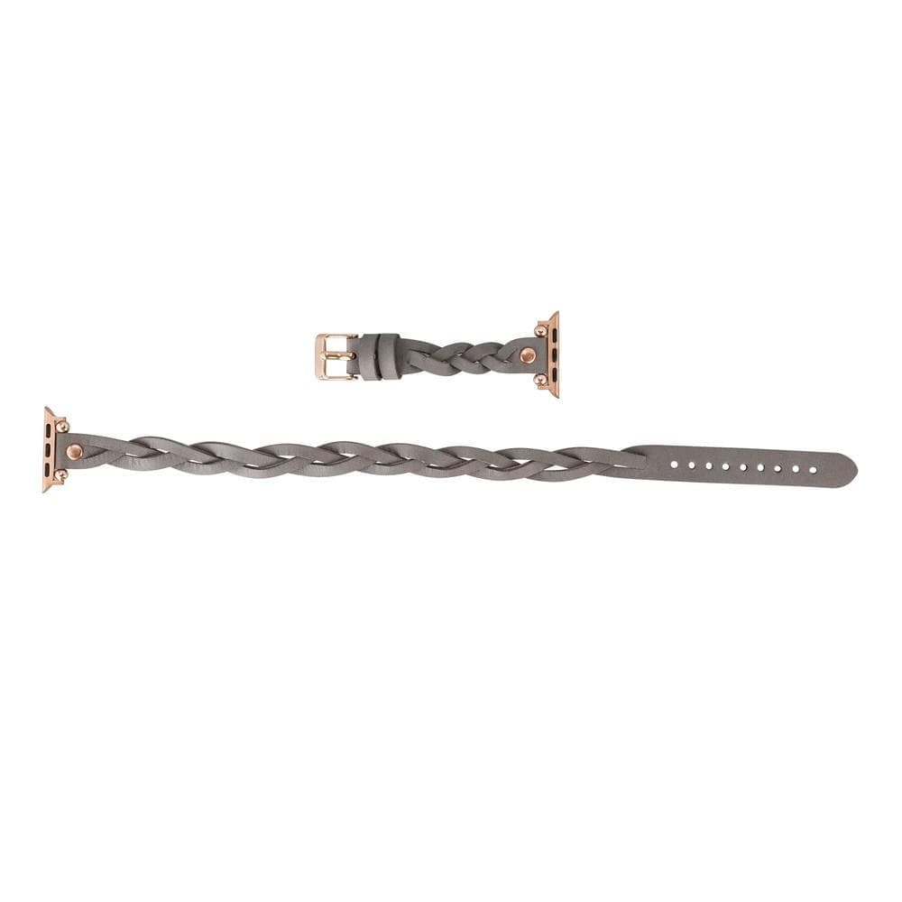 Bracelet double tour en cuir Peggy Ferro pour Apple Watch avec motif Trok or rose