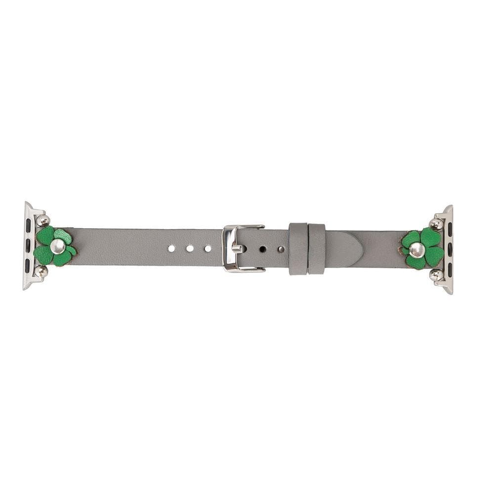 Bracelet de montre Apple en cuir avec motif floral Ferro