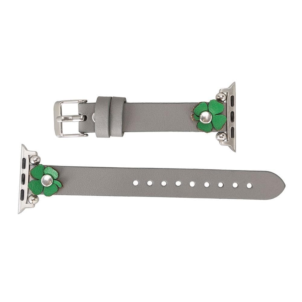 Bracelet de montre Apple en cuir avec motif floral Ferro