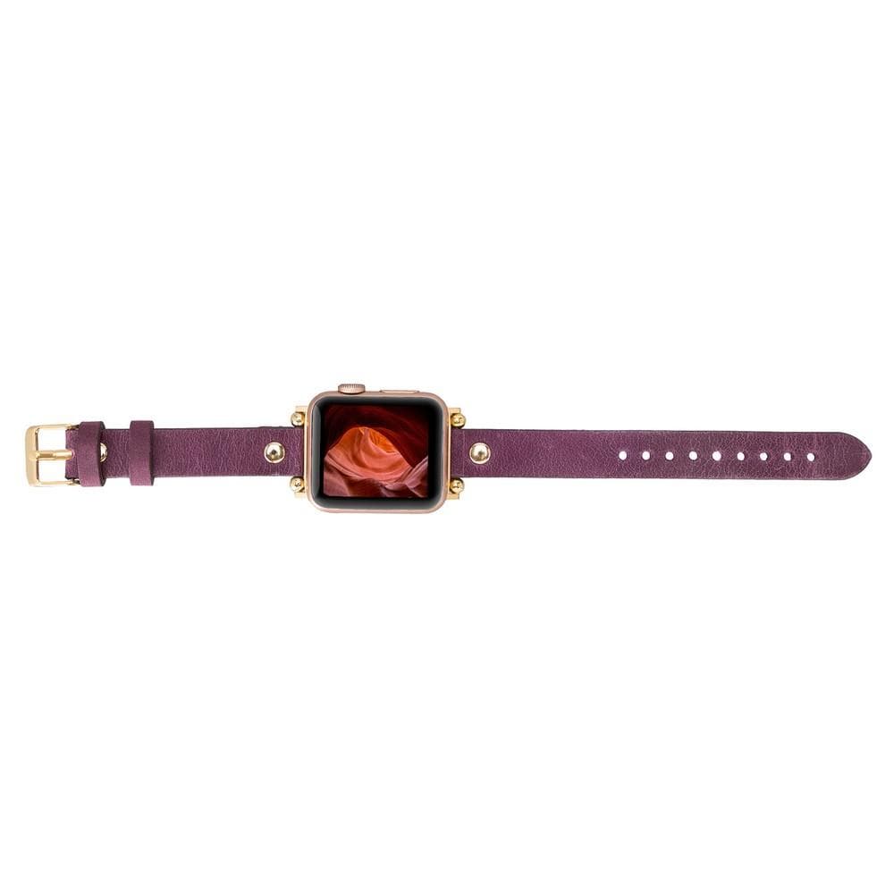 Ferro Genuine Leather Apple Watch Band with Gold Trok