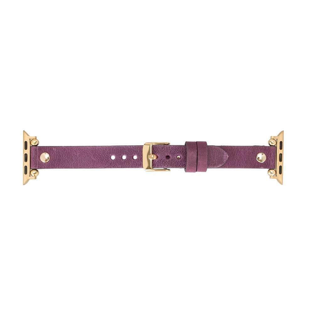 Ferro Genuine Leather Apple Watch Band with Gold Trok