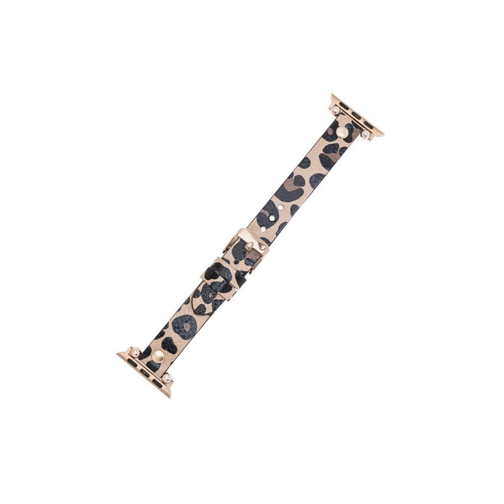 Ferro Genuine Leather Apple Watch Band with Gold Trok