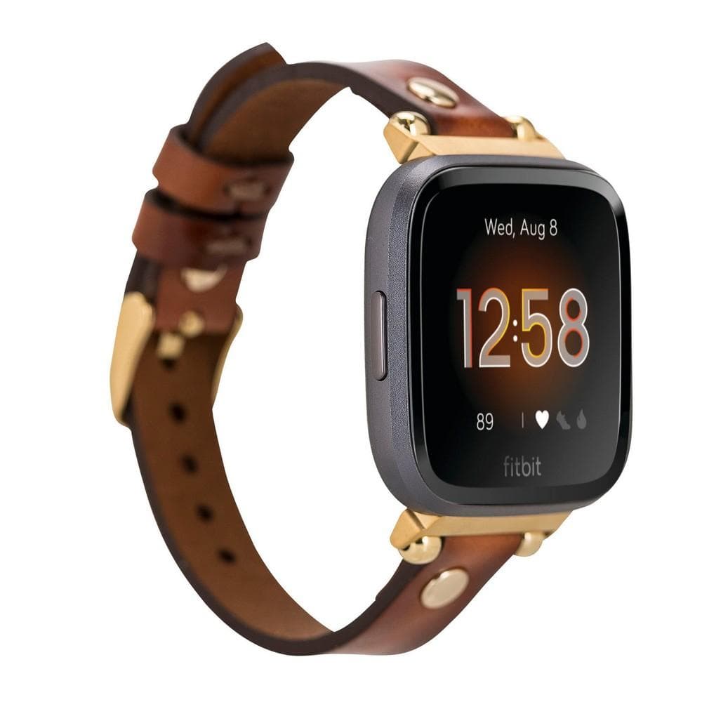 Ferro Genuine Leather Apple Watch Band with Gold Trok