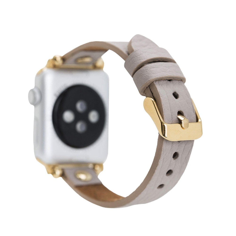 Premium handmade Apple Watch band with stainless-steel buckle