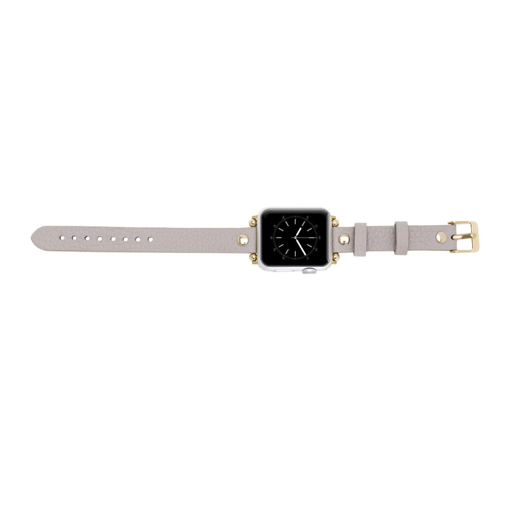 Ferro Genuine Leather Apple Watch Band with Gold Trok