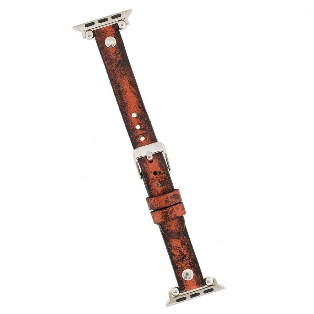 Ferro Genuine Leather Apple Watch Band with Gold Trok