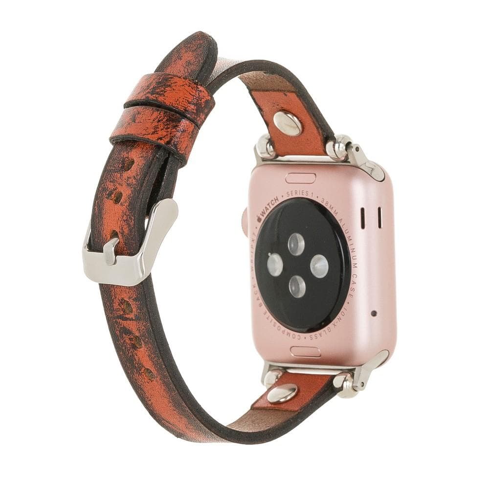 Ferro Genuine Leather Apple Watch Band with Gold Trok