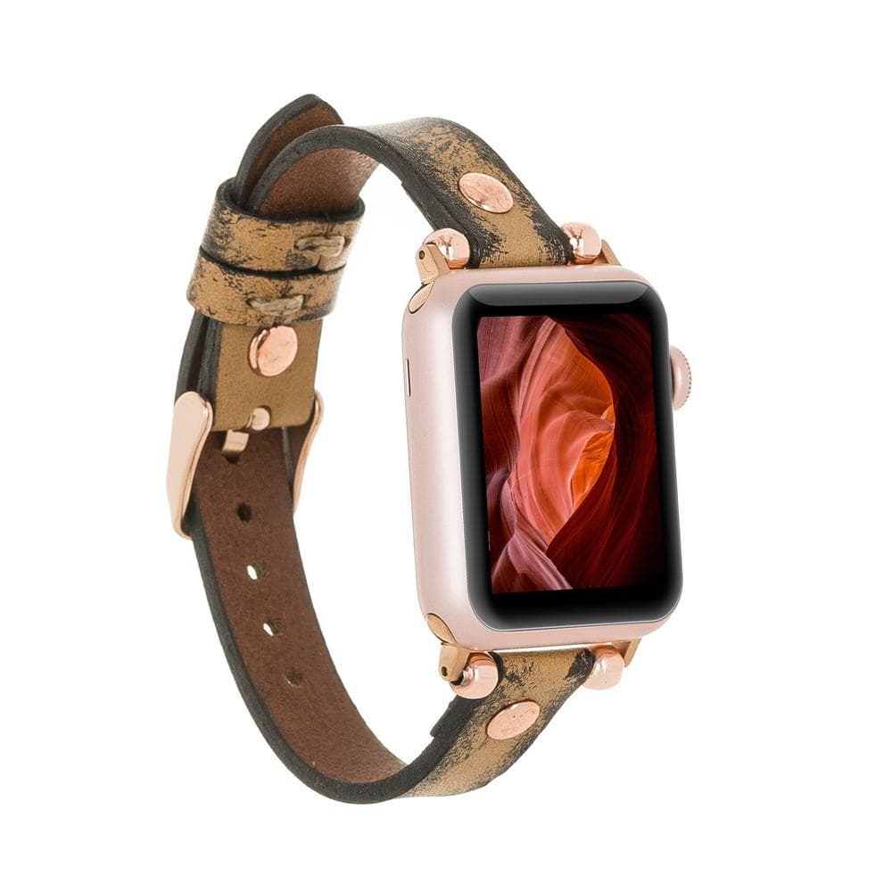 Ferro Atis Apple Genuine Leather Watch Band with Rose Gold Trok