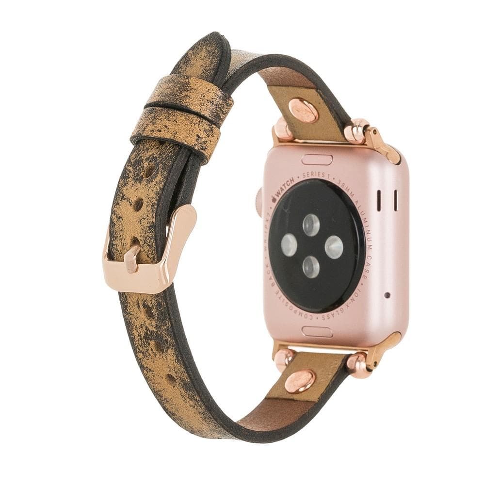 Ferro Atis Apple Genuine Leather Watch Band with Rose Gold Trok