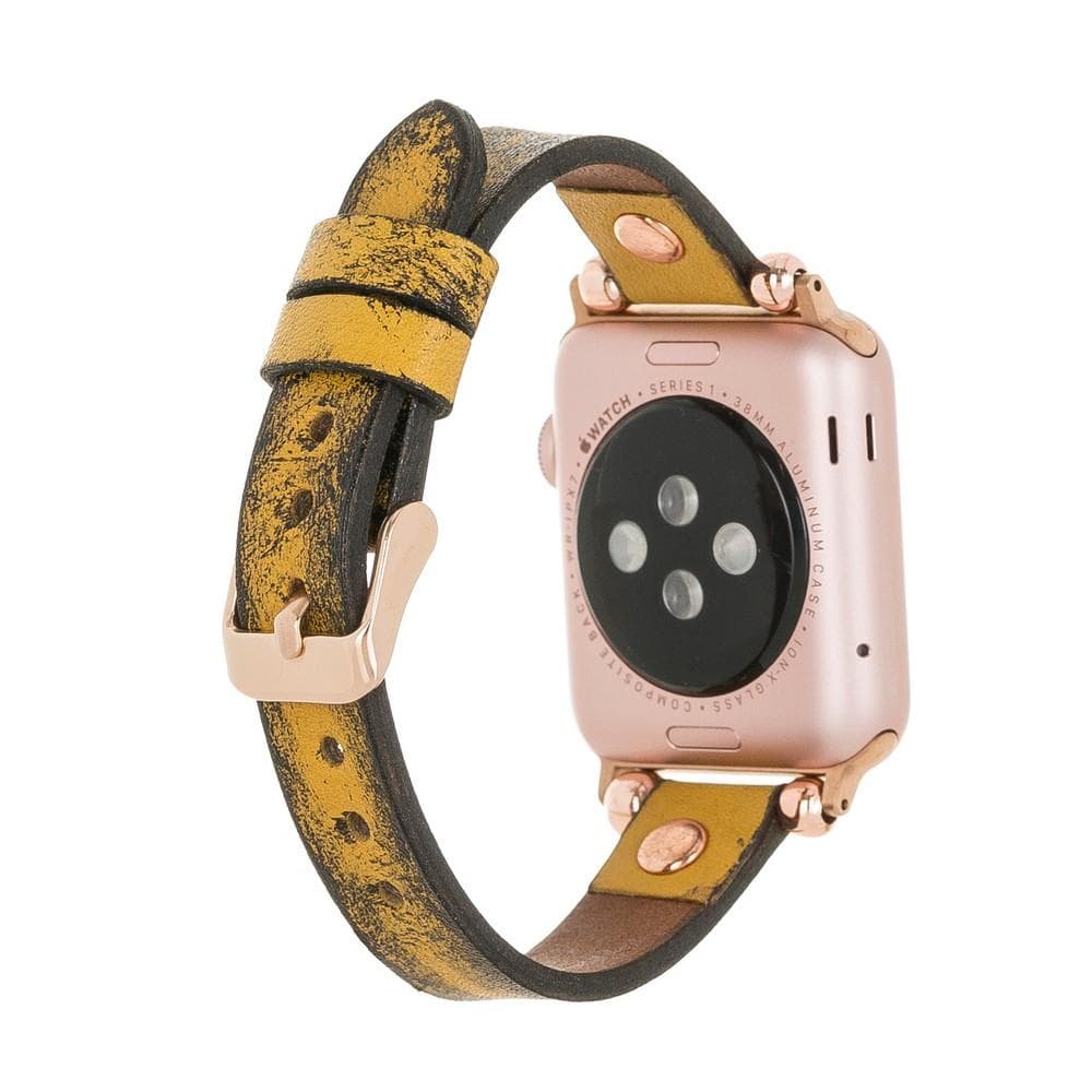 Ferro Atis Apple Genuine Leather Watch Band with Rose Gold Trok