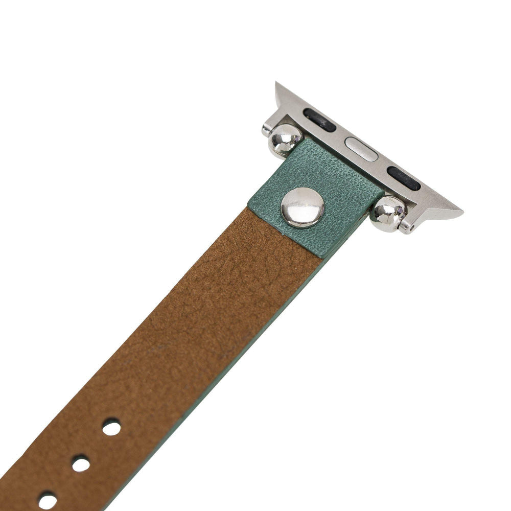 Ferro Apple Watch Genuine Leather Band with Silver Trok