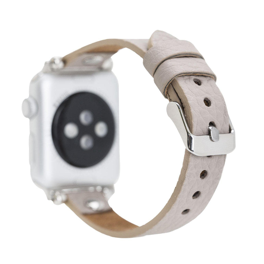Ferro Apple Watch Genuine Leather Band with Silver Trok