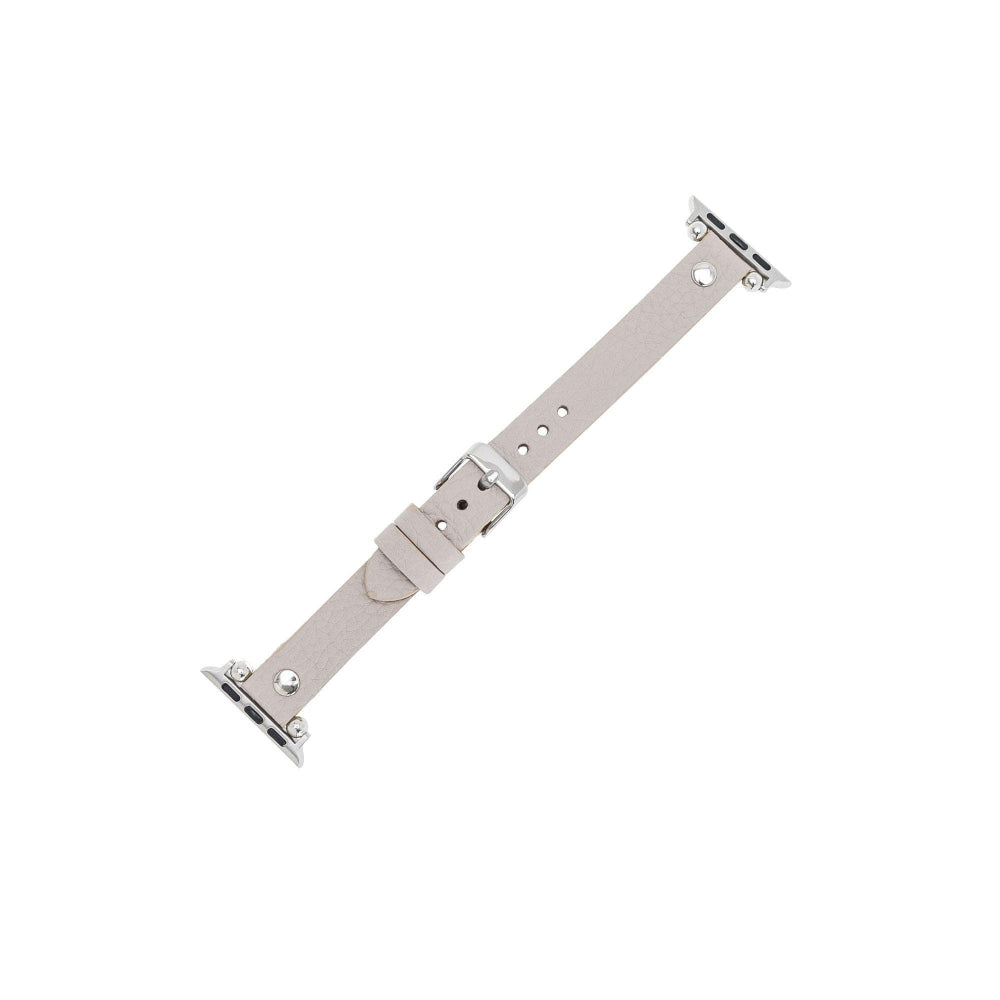 Ferro Apple Watch Genuine Leather Band with Silver Trok
