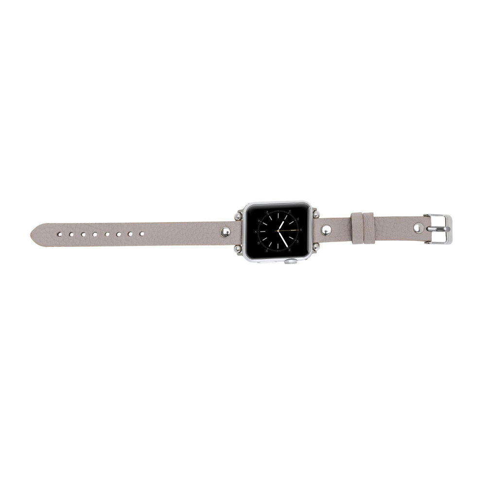 Ferro Apple Watch Genuine Leather Band with Silver Trok