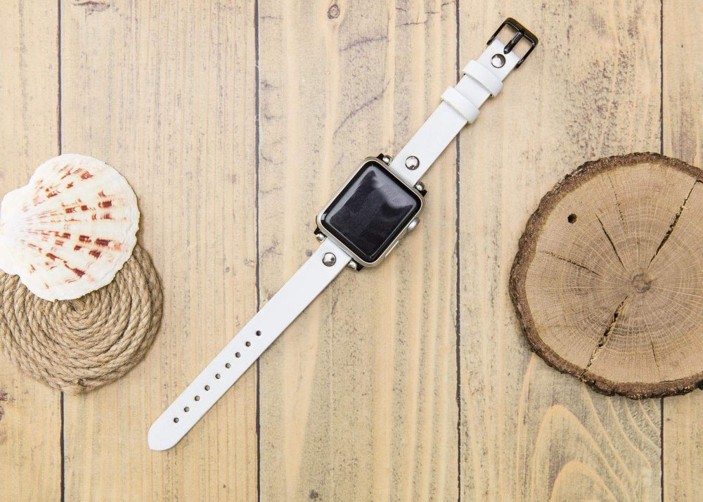 Ferro Apple Watch Genuine Leather Band with Silver Trok