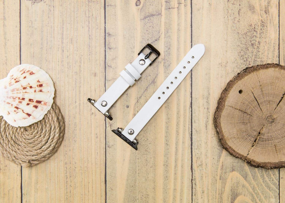 Ferro Apple Watch Genuine Leather Band with Silver Trok