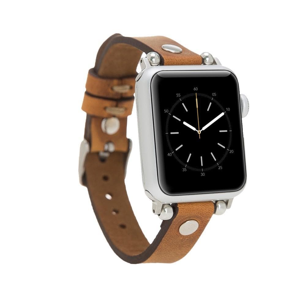 Ferro Apple Watch Genuine Leather Band with Silver Trok
