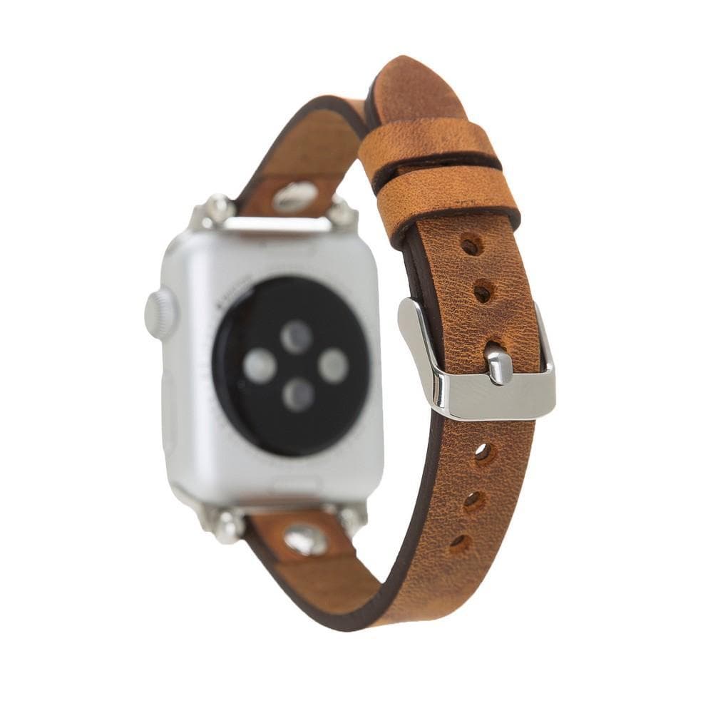 Ferro Apple Watch Genuine Leather Band with Silver Trok